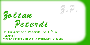 zoltan peterdi business card